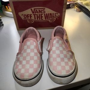 Toddler Vans pink and white checker